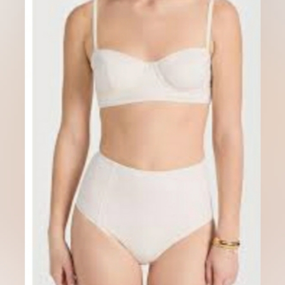 $251 Ulla Johnson Zahara White 2pc  Swimsuit Sm - Picture 1 of 6